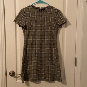 Divided Plaid Mini Dress